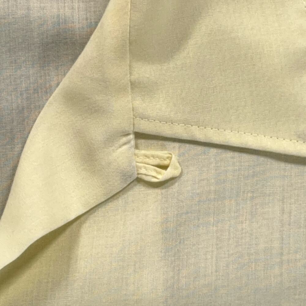Vintage Hold Press Shirt Adult LARGE Yellow Loop Collar Camp Snake Eyes USA 60s - Picture 5 of 8